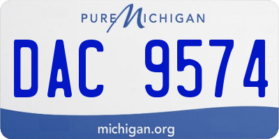 MI license plate DAC9574