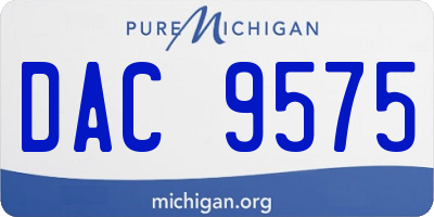 MI license plate DAC9575