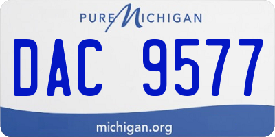 MI license plate DAC9577