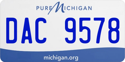 MI license plate DAC9578