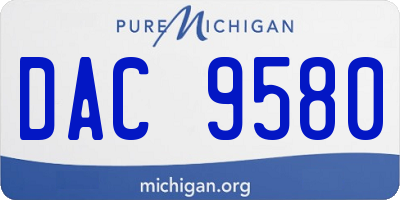 MI license plate DAC9580