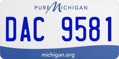 MI license plate DAC9581