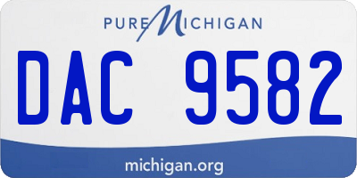 MI license plate DAC9582
