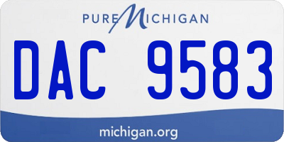 MI license plate DAC9583