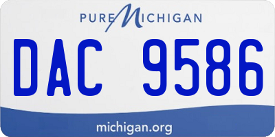 MI license plate DAC9586