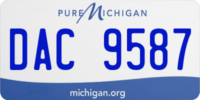 MI license plate DAC9587