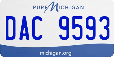 MI license plate DAC9593