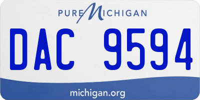 MI license plate DAC9594