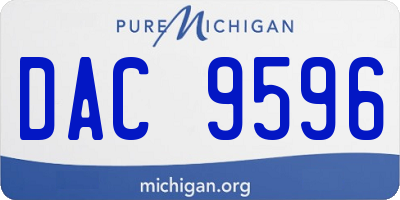 MI license plate DAC9596