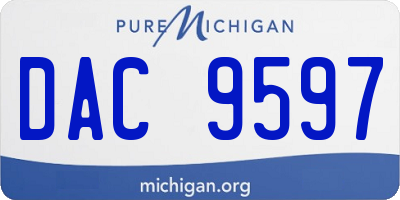 MI license plate DAC9597