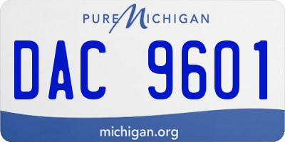 MI license plate DAC9601