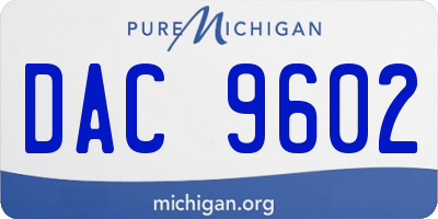 MI license plate DAC9602