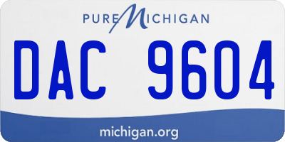 MI license plate DAC9604