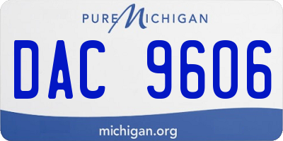 MI license plate DAC9606