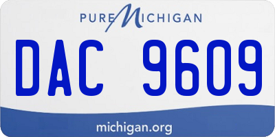 MI license plate DAC9609