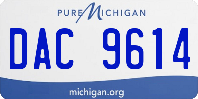 MI license plate DAC9614