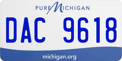 MI license plate DAC9618