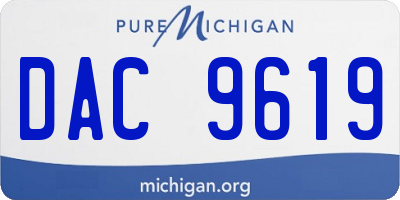 MI license plate DAC9619