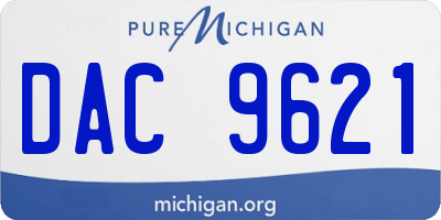 MI license plate DAC9621