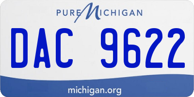 MI license plate DAC9622