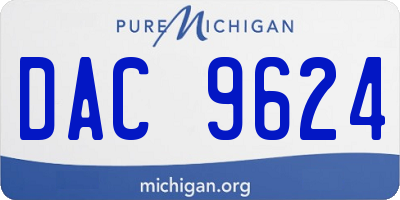 MI license plate DAC9624