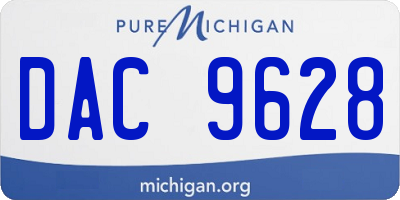 MI license plate DAC9628