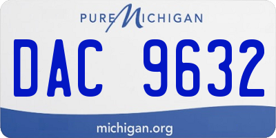 MI license plate DAC9632