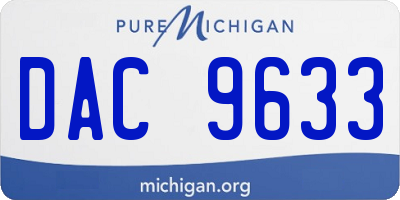 MI license plate DAC9633