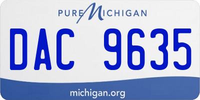 MI license plate DAC9635