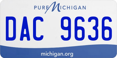 MI license plate DAC9636
