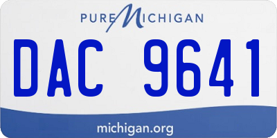 MI license plate DAC9641