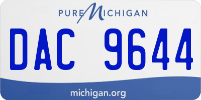 MI license plate DAC9644