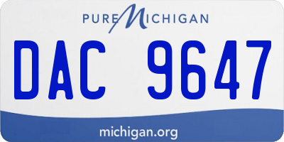 MI license plate DAC9647
