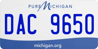 MI license plate DAC9650