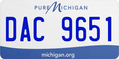 MI license plate DAC9651