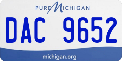 MI license plate DAC9652