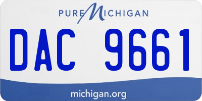 MI license plate DAC9661