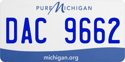 MI license plate DAC9662