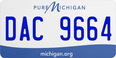 MI license plate DAC9664