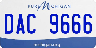 MI license plate DAC9666