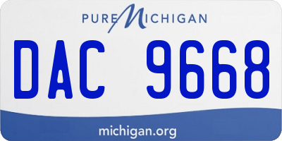 MI license plate DAC9668