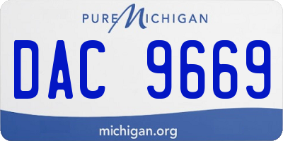 MI license plate DAC9669