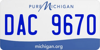 MI license plate DAC9670