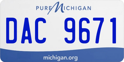 MI license plate DAC9671