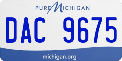 MI license plate DAC9675