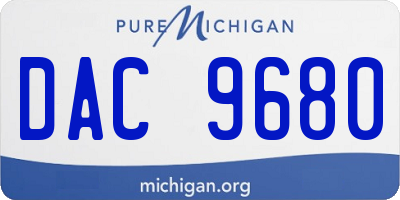 MI license plate DAC9680