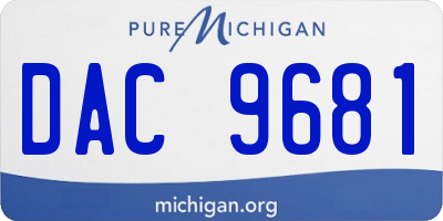 MI license plate DAC9681