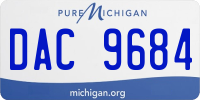 MI license plate DAC9684