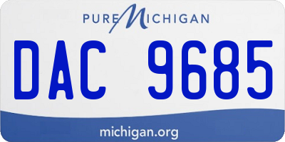 MI license plate DAC9685