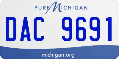MI license plate DAC9691